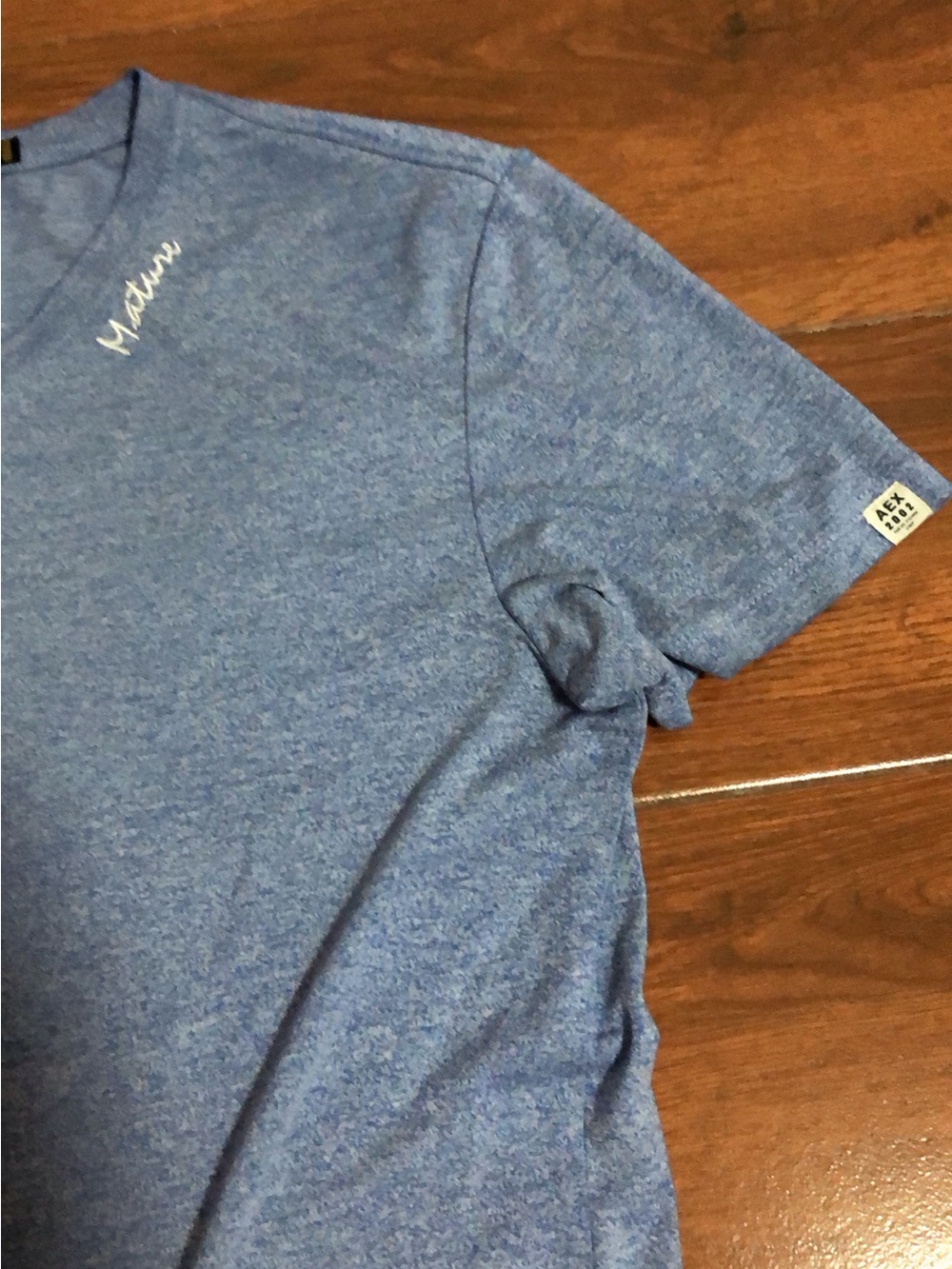 💫Men's Blue Crew Neck Short Sleeve Shirt - Picture 3 of 4